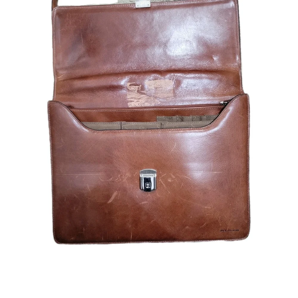 Jack George Elements Professional Leather Expandable Adult Unisex Briefcase